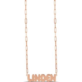SHYMI Bubble Letter Script Necklace in Rose at Nordstrom