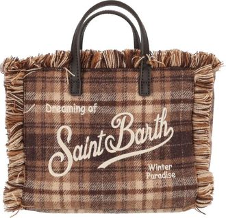 MC2 Saint Barth Brown Vanity Mini Wool N-Tartan 1812 Tartan Mini Bag