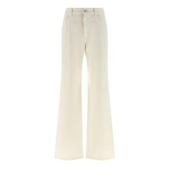 Brunello Cucinelli The Contemporary Loose Jeans - female - Brunello Cucinelli - Wide Jeans - White - 2XL - Jeans