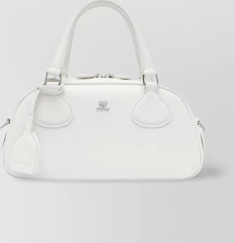 Courrèges double handle detachable strap bowling bag