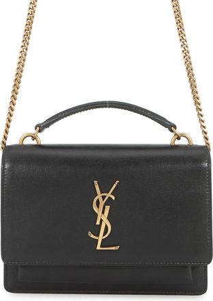 Saint Laurent Black Leather Chain/Shoulder Wallet (Pre-Owned)