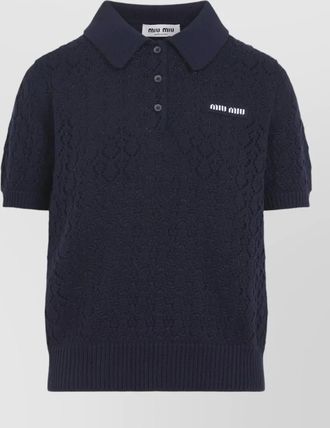 Miu Miu boxy cotton polo shirt short sleeves