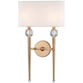 Hudson Valley Lighting Rockland Aplique De Pared 2 Luces Lat&oacute;n, Seda Sint&eacute;tica