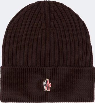 Moncler Logo ribbed-knit virgin wool beanie