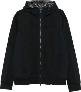 Paul & Shark Cotton and Nylon Hoodie met Rits - Heren - Vesten met rits - Zwart - M - Nylon - Hoodies & sweatvesten
