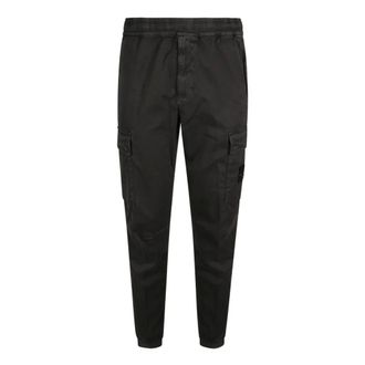 Stone Island Heren, Broeken, Grijs, Maat: W32 Leer