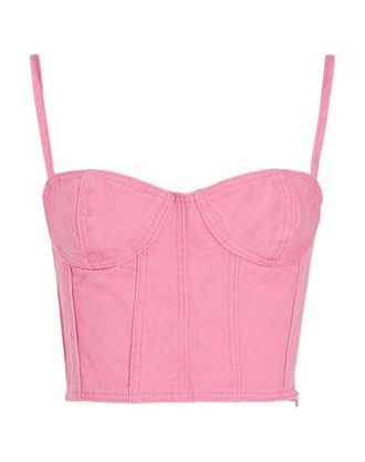 8 by YOOX ORGANIC COTTON DENIM BUSTIER
