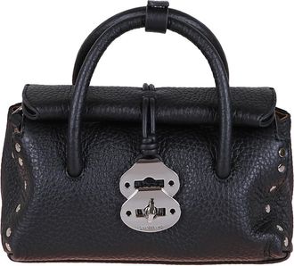 Zanellato Hammered Leather Bag - Dames - Handtassen - Zwart - ONE Size - Leer - Tassen