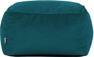 Icon Brand Puf reposapiés cuadrado de terciopelo azul pato