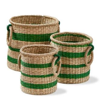 Tag Ula Basket S/3 Green Multi Sea Grass Summer at Nordstrom