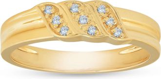 Pompeii3 Mens 10k Yellow Gold Diamond Ring Anniversary Wedding Band