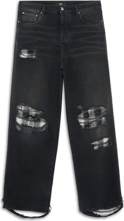Amiri FLANNEL REPAIR BAGGY JEAN Size: 34, colour: BLACK