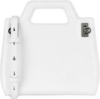 Ferragamo Womens Mini Wanda Leather Top-Handle Bag In White
