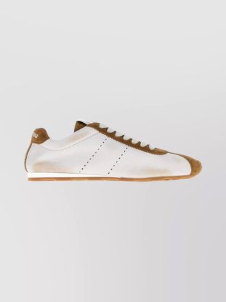Miu Miu nappa leather and suede low-top sneakers
