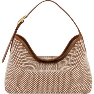 Vince Small Vivian Leather Hobo Bag in Saddle/Milk at Nordstrom