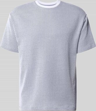 Mc Neal T-Shirt mit Strukturmuster und Rundhalsausschnitt in Dunkelblau, Gr&ouml;&szlig;e XXXL