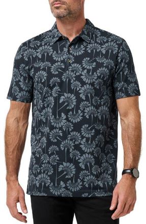 Travis Mathew Comfortknit Breeze Floral Polo in Total Eclipse at Nordstrom, Size Xx-Large