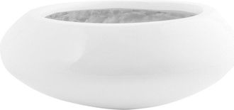 Creative Displays Inc. Outdoor Glossy White Fiberstone Pot