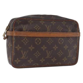 Louis Vuitton Pre-owned Monogram Canvas Clutch - Dames - Pre-owned - Bruin - Maat: ONE Size Leer