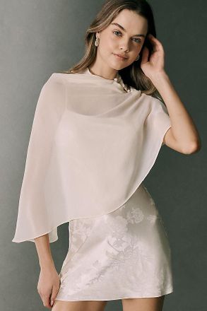 Reformation Lilibeth Caped Slip Mini Dress