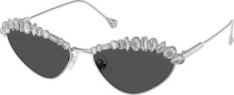 Swarovski SK7009 400187 Womens Sunglasses Silver Size 55