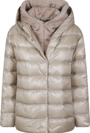 Herno Glossy Quilted Plush-Lined Padded Down Jacket