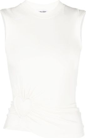 AMBUSH cut out-heart sleeveless top - women - Viscose/Elastane - M - White