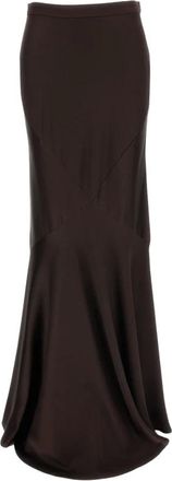 Max Mara Rokken, Dames, Bruin, XS, Satijn, Lange Maxirok