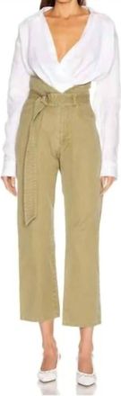 Marissa Webb Nwt Matravis Heavy Canvas Pant In Khaki Green