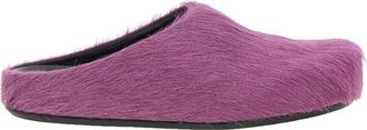 Marni Long-Hair Leather Fussbett Mules - Purple