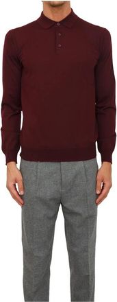 Paolo Pecora Maglia A Polo - Heren - Ronde hals truien - Rood - S - Wol - Truien & Vesten