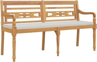 vidaXL Vidaxl - Banco Batavia con cojín madera maciza de teca 150 cm