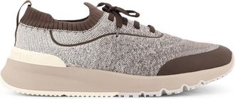 Brunello Cucinelli Schoenen, Heren, Veelkleurig, 42 EU, Katoen, Low-top Cotton Knit Sneakers
