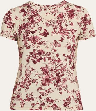 L'agence Ressi Short-Sleeve Butterfly Toile Tee