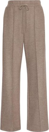 Max Mara Pantalone a coulisse in jersey drap con gamba ampia rifinito da motivo di nervature al centro sul davanti - Dames - Sweatpants - Bruin - S - Broeken