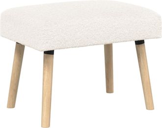 vidaXL Banco Liso Crema 60 X 40 X 45 Cm Boucl&eacute; Vidaxl