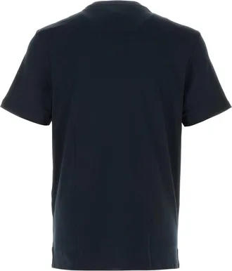 Brioni Mens Midnight Blue Cotton T-Shirt Exterior Exterior: T-shirts And Polos