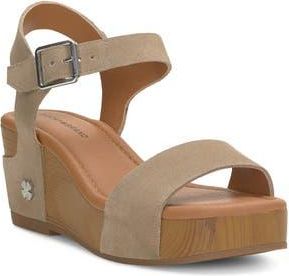 Lucky Brand Adario Ankle Strap Platform Wedge Sandal in Dune Oilsue at Nordstrom Rack, Size 10