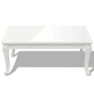 Berkfield Home Classic Coffee Table 100x60x42 cm High Gloss White | Size: 100 x 60 x 42 cm