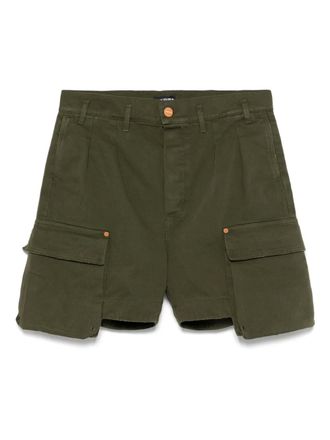 Cultura logo-patch shorts - men - Cotton - S - Green