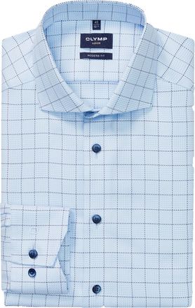 Olymp luxor modern fit overhemd print blauw