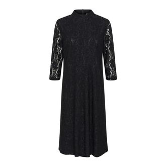 Cream Elegante Kantjurk in Pitch Black - Dames - Casual kleedjes - Zwart - XS - Kleedjes