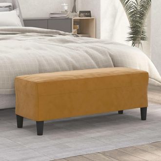 vidaXL Vidaxl - Banco De Terciopelo Marr&oacute;n 100x35x41 Cm