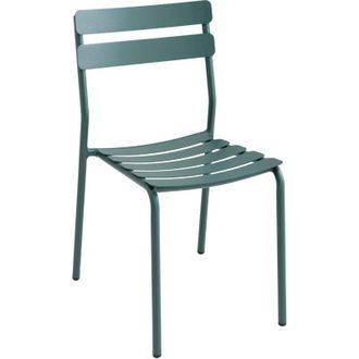 Oviala Silla de jardín de aluminio verde oscuro