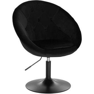 Woltu Poltroncina da Bar Sgabello Girevole Sedia con Schienale Braccioli Velluto Nero - Woltu