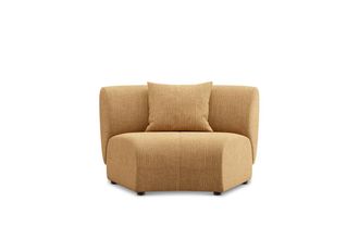 Castlery Auburn Curve Wedge Sofa Customized, Caramel, Machine Washable, Modular, Brown, Castlery