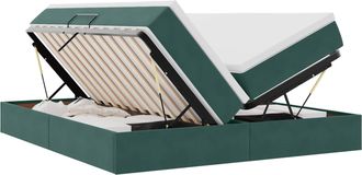 vidaXL Cama Con Almacenamiento Y Colch&oacute;n Verde Oscuro 180 X 200 Cm Vidaxl