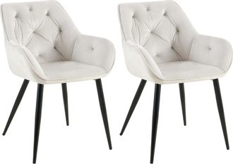 Clp Clp - Set De 2 Sillas Para Sal&oacute;n Cassis En Terciopelo Gris Claro Terciopelo