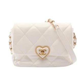 Chanel Pre-owned Vintage Schoudertas - Dames - Pre-owned - Wit - Maat: ONE Size Leer