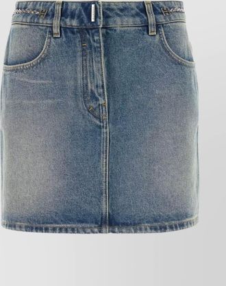 Givenchy denim chain-detail mini skirt